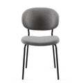 Grey Boucle Fabric Dining Chairs Set Of 2,Dining Chairs With Metal Legs For Dining Room, Kitchen, Living Room Metal Plaid Gray Dining Room Powder Coated Foam Dry Clean Modern Dining Chairs Solid Back Set Of 2 Foam Boucle