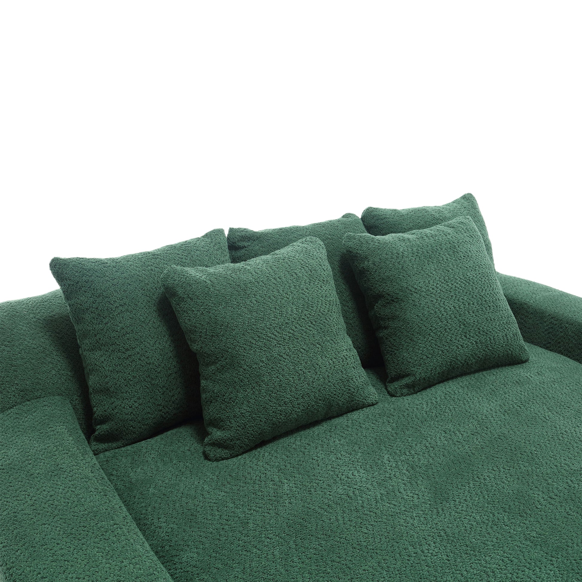 Coolmore Seersucker 2 Seater Lazy Sofa With 5 Back Pillows,Comfy Sofa Deep Seat Couch For Living Room,Club Emerald Emerald Chenille 2 Seat