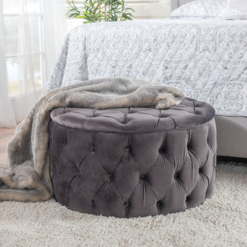 Ottoman Grey Velvet