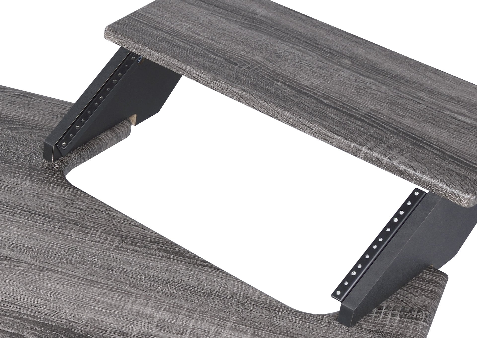 83" Eleazar Black Oak Finish Music Recording Studio Desk Dark Oak Synthetic Wood