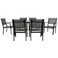 High Quality Steel Outdoor Table And Chair Set, Suitable For Patio, Balcony, Backyard. Gray Seats 6 Steel