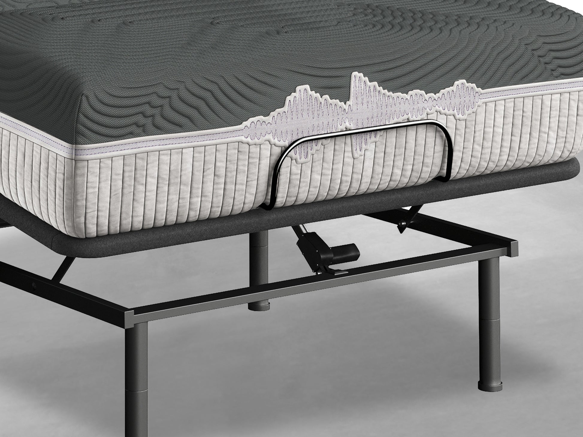 Goodvibesleep Ease Flex Head Mattress And Adjustable Base Comfort Ensemble, Queen Size Gray Foam Queen