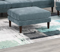 Beautiful Mineral Color Ottoman Morgan Fabric 1Pc Ottoman Soft Cushion Wood Legs Living Room Furniture Grayish Wood Primary Living Space Classic,Contemporary,Modern Rectangle Fabric