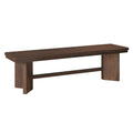 Walnut Finish Wood Bench 1Pc V Angled Design Base Dining Bench Modern Furniture Walnut Dining Room Wood