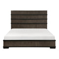 Two Tone Brown Black Finish Led Headboard King Bed 1Pc Modern Industrial Design Bedroom Furniture Box Spring Required King Black,Brown Gray Wood Bedroom Bed Frame Wood