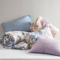 Floral Comforter Set With Bed Sheets Blue King Blue Polyester