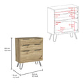 Augusta Dresser, Hairpin Legs, Three Drawers, Superior Top Light Oak Beige Bedroom Modern Particle Board Particle Board