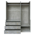 Open Wooden Wardrobe Storage For Bedroom, Gray Gray Particle Board