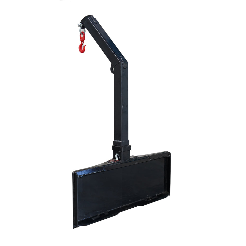 Skid Steer Quick Tach Lift Pole Jib Hoist Crane Black Steel