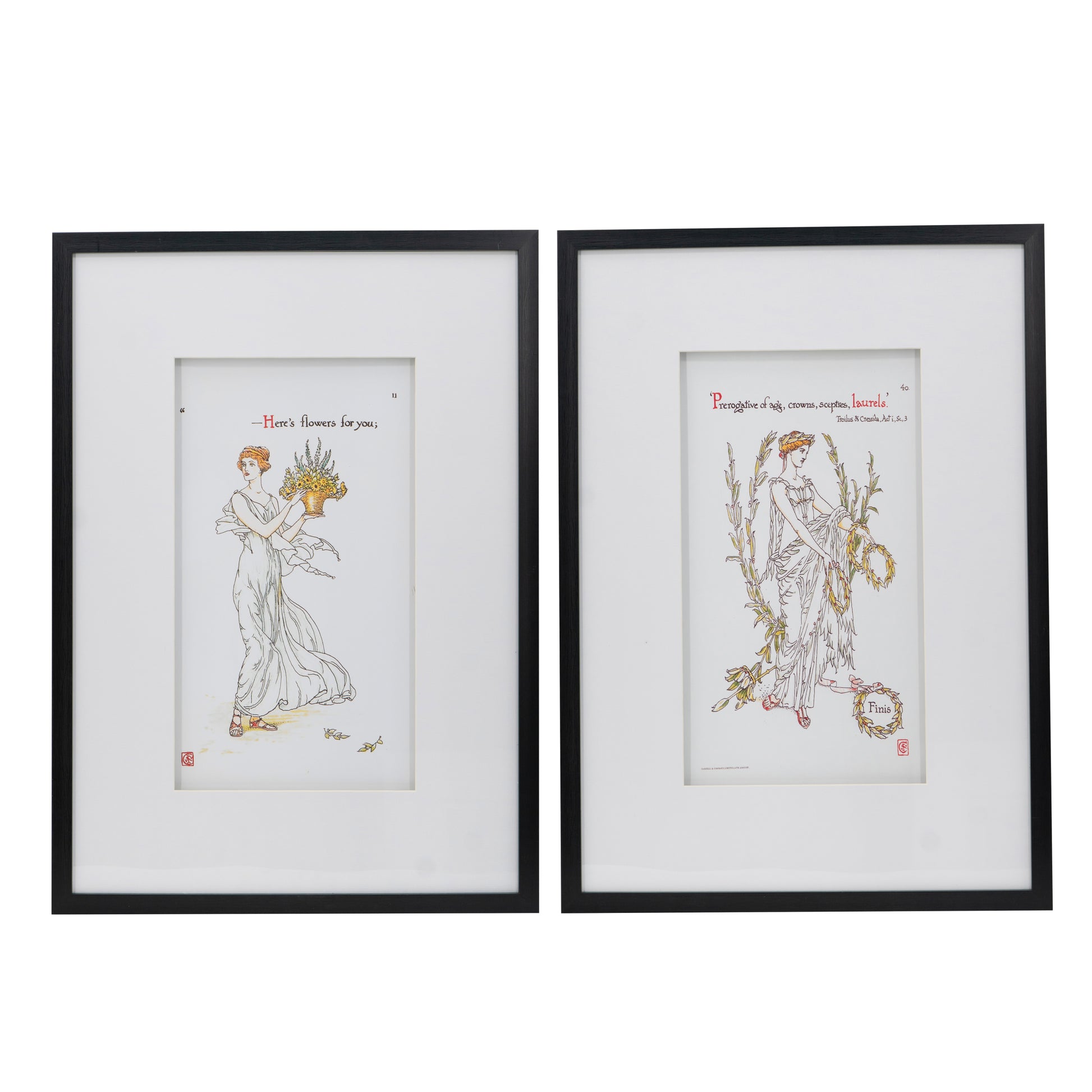 S 2 Wall Arts, 20X28" Black White Plastic