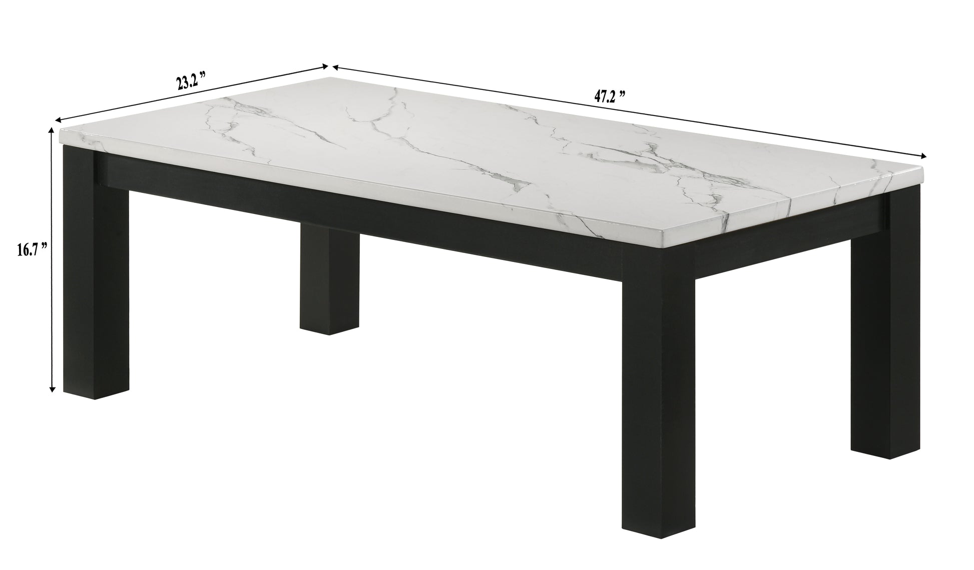 White Black 3 Piece Living Room Table Set Faux Marble Table Top Cocktail Table And Two Matching End Tables Wooden Furniture Black,White Primary Living Space Contemporary,Modern Wood