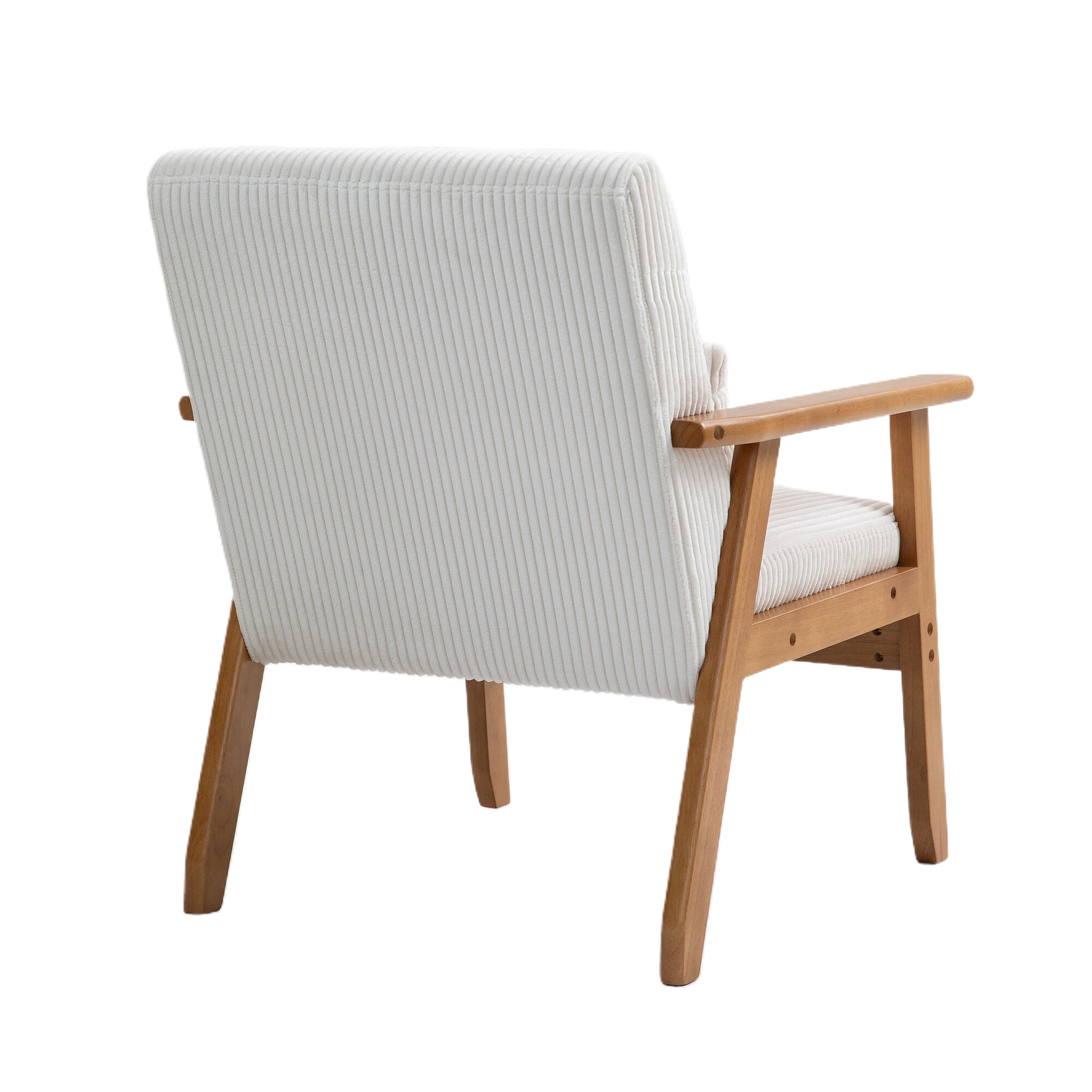 Leisure Chair With Solid Wood Armrest And Feet, Leisure Chair, Wood Frame, Velvet, Solid Rubber Wood Legs, Mid Century Modern Accent Chair, For Living Room Bedroom Studio Chair,Two Packs Beige Corduroy