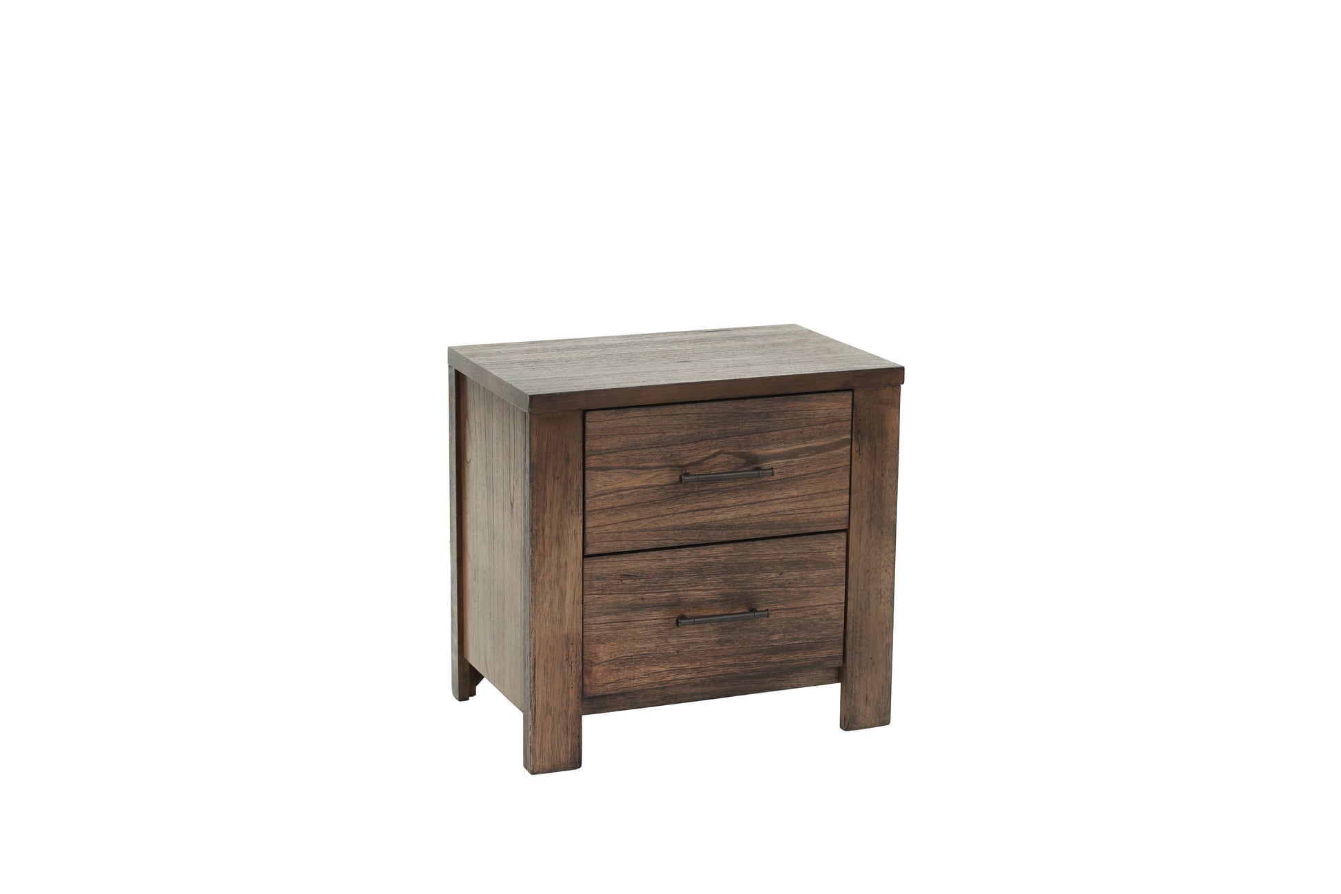Oak Finish 1Pc Nightstand Wooden Bedside Table 2X Drawers Storage Bedroom Furniture Oak 2 Drawers Bedroom Bedside Cabinet Contemporary,Modern,Transitional Rubberwood Easy Assembly Oak Particle Board