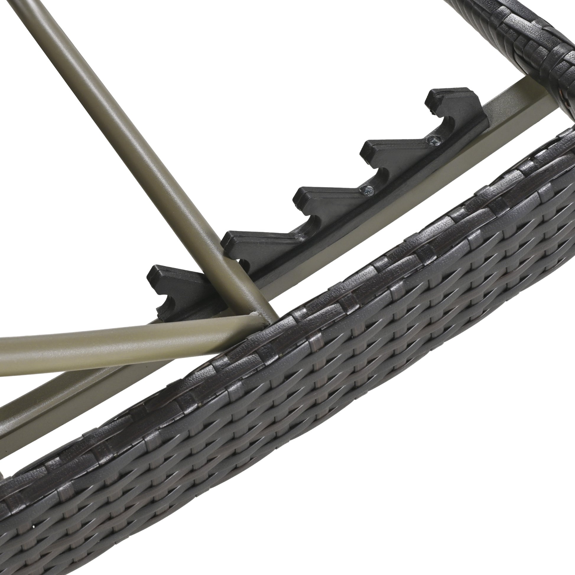 K&K 80'' Outdoor Wicker Chaise Lounge Chairs Set Of 2, Patio Rattan Reclining Chair Pull Out Side Table Adjustable Backrest Ergonomic Wave Design Pool Sunbathing Recliners, Dark Brown No Lounge Dark