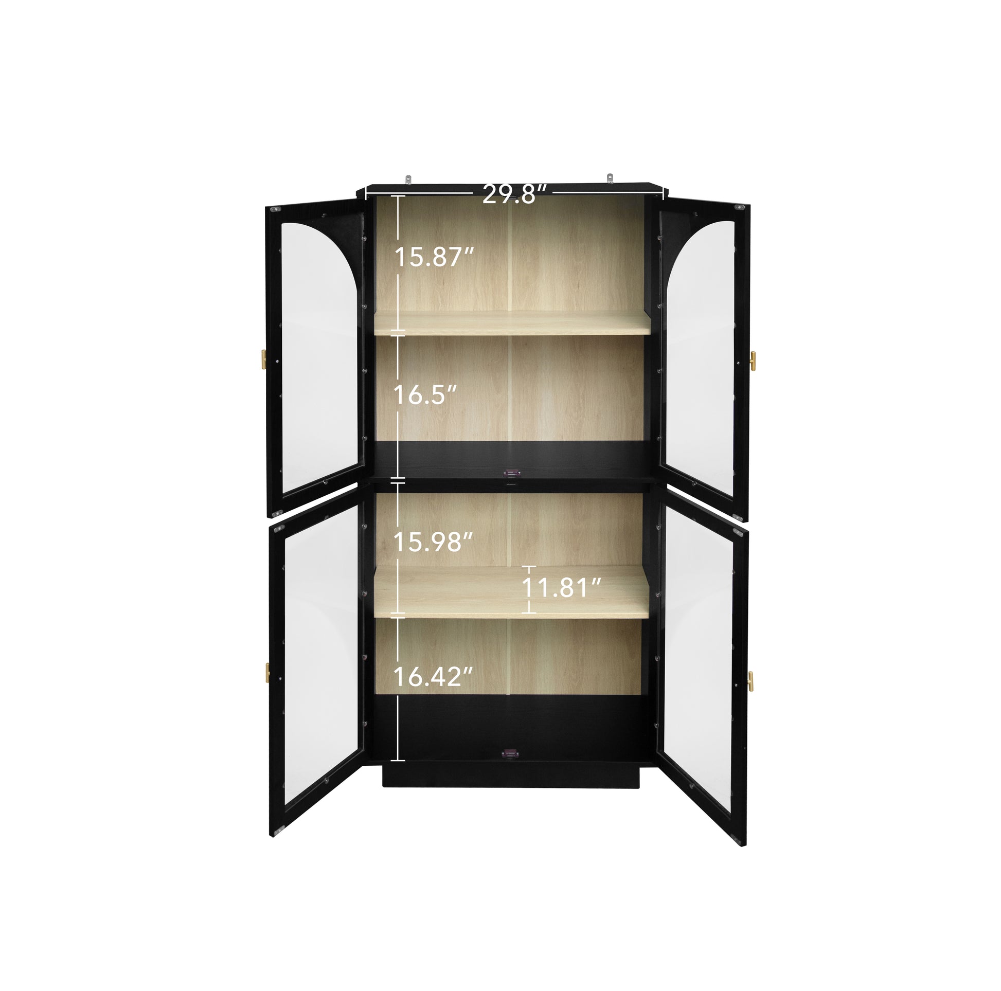 Storage Cabinet With Acrylic Door For Living Room, Dining Room, Study Black Particle Board