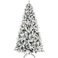 7.5Ft Pe Pvc Pine Mixed Christmas Tree With Colorful Warm Light 10 Function Led, Memory Wire & Easy Power Technology Green,White Polyethylene