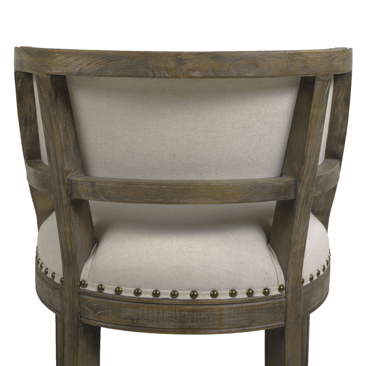 Paris 26.5 Farmhouse Counter Height Bar Stool With Backrest, Light Beige Linen Beige Foam Linen