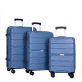 Hardshell Suitcase Spinner Wheels Pp Luggage Sets Lightweight Durable Suitcase With Tsa Lock,3 Piece Set 20 24 28 ,Blue Blue Polypropylene