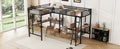 Twin Size Metal Loft Bed With Two Built In Desks,Black Twin Black Metal