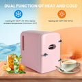 4L Portable Mini Fridge Warmer And Cooler Six 12Oz Cans Compact Refrigerator, 100% Freon Free & Eco Friendly, 4 L, Pink Pink Polypropylene