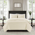 Reversible Quilt Set Cream King Cal King Cream Cotton
