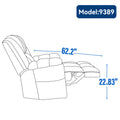 Manual Recliner Chair With Rocker And Swivel In Fabric For Living Room, Blue Blue Polyester Manual Handle Metal Primary Living Space Medium Firm Cushion Back Heavy Duty American Design Pine Pillow Top Arms Fiber Foam And Polyester Fiber Pad Fabric