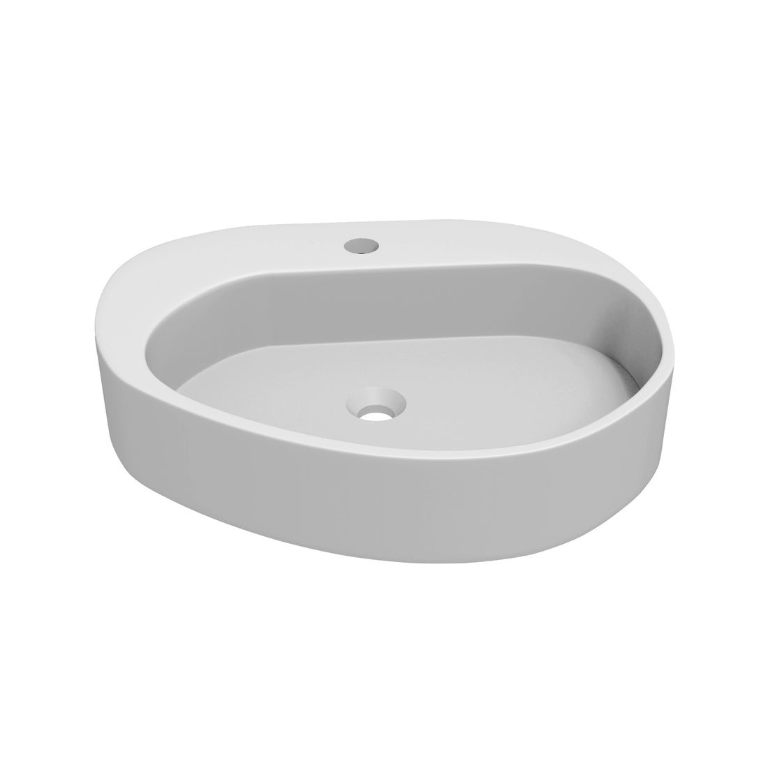 Fs154A 580 Solid Surface Basin With Chrome Drain White Modern Solid Surface Solid Surface