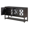 Elegant Retro Console Table Storage Cabinet Sideboard With Mirrored Doors, Spacious Shelves, And Durable Acacia Wood Legs Perfect For Living Room, Dining Room, Or Entryway Espresso Espresso Primary Living Space Solid Wood Mdf