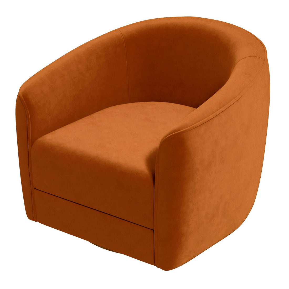 Elise Mid Century Modern Burnt Orange Velvet Swivel Chair Burnt Orange Mid Century Modern Foam Velvet