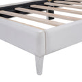 Twin Size Upholstered Cloud Shape Bed ,Velvet Platform Bed With Headboard,No Box Spring Needed,Beige Twin Beige Velvet