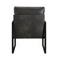 Modern Accent Chair Cushioned Seat Dark Gray Faux Leather Upholstery Black Metal Frame 1Pc Style Comfort Durability Elegance Look Dark Gray Primary Living Space Industrial,Mid Century Modern,Modern