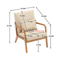 Coolmore Modern Accent Chair, Solid Wood Padding Lounge Armchairs With One Pillow For Living Room, Bedroom, Guest Room Khaki Pu Khaki Brown Primary Living Space Modern Rubberwood Foam Pu Leather