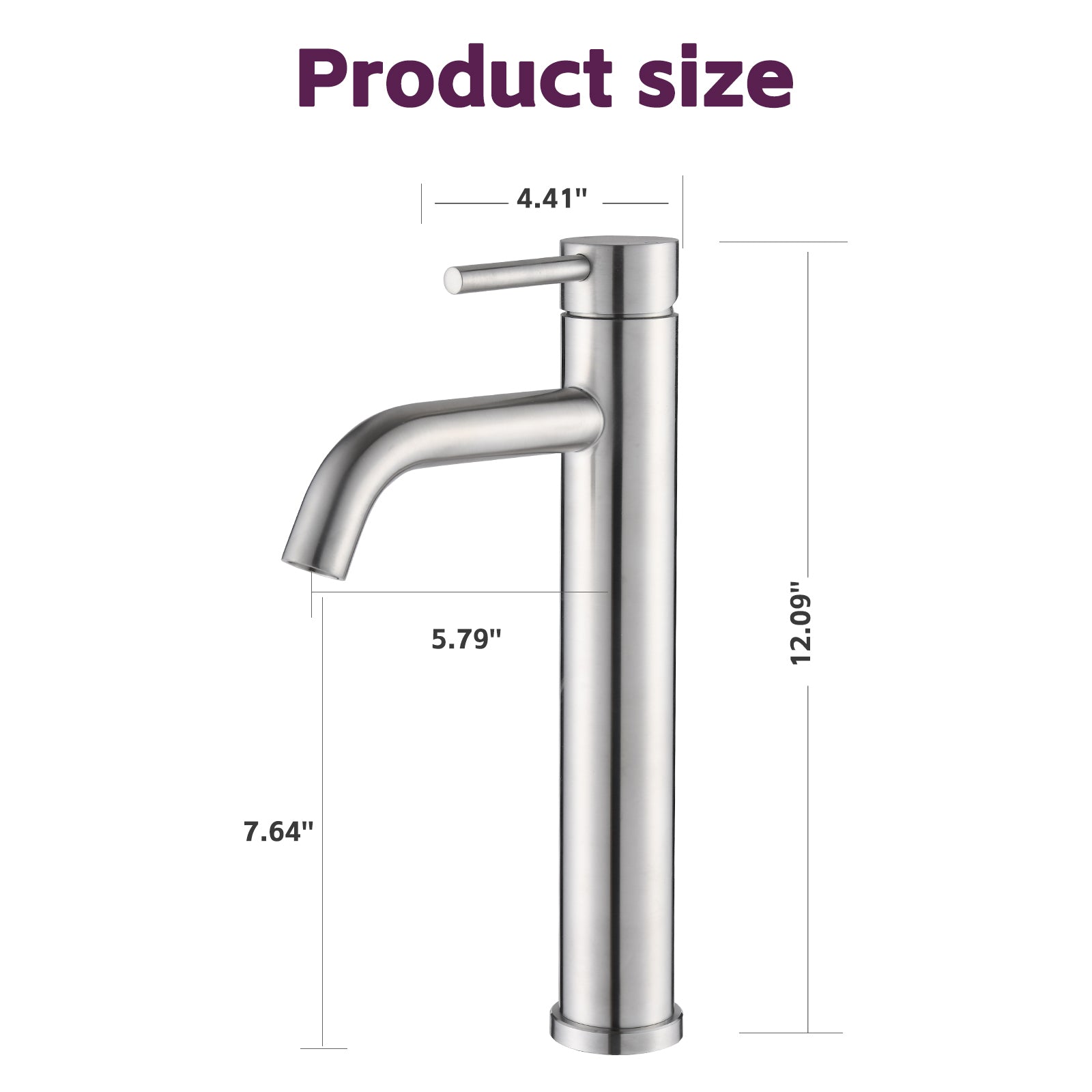 Bathroom Modern Tall Faucets Single Handle One Hole Lavatory Bathroom Sink Faucet Brushed Nickel Cartridge Valve Bathroom 1 Hole Faucets Stainless Steel