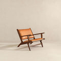 Daniel Leather Arm Chair Brown,Rustic,Tan Brown Mid Century Modern Foam Genuine Leather,Solid Wood