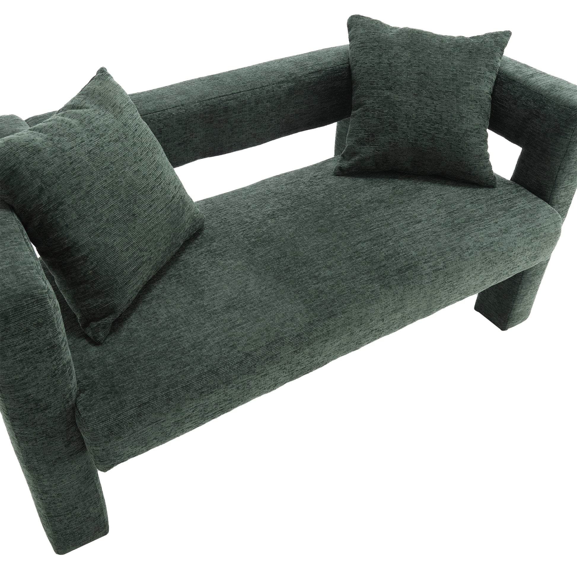 Coolmore Modern Chenille Loveseat Sofacomfy Upholstered 2 Seater Sofa, Small Loveseat Accent Couch For Living Bedroom Leisure Areas Emerald Emerald Primary Living Space Soft Foam Chenille