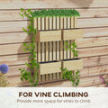 Outsunny 4 Box Raised Garden Bed With Trellis For Vine Flowers & Climbing Plants, 31.5