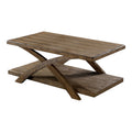 Transitional 3Pc Table Set Occasional Tables Living Room 1X Coffee Table And 2X End Tables Plank Style Top Antique Light Oak Light Oak Primary Living Space Antique,Contemporary,Modern,Rustic,Transitional Rubberwood Open Storage Rectangular Coffee & End