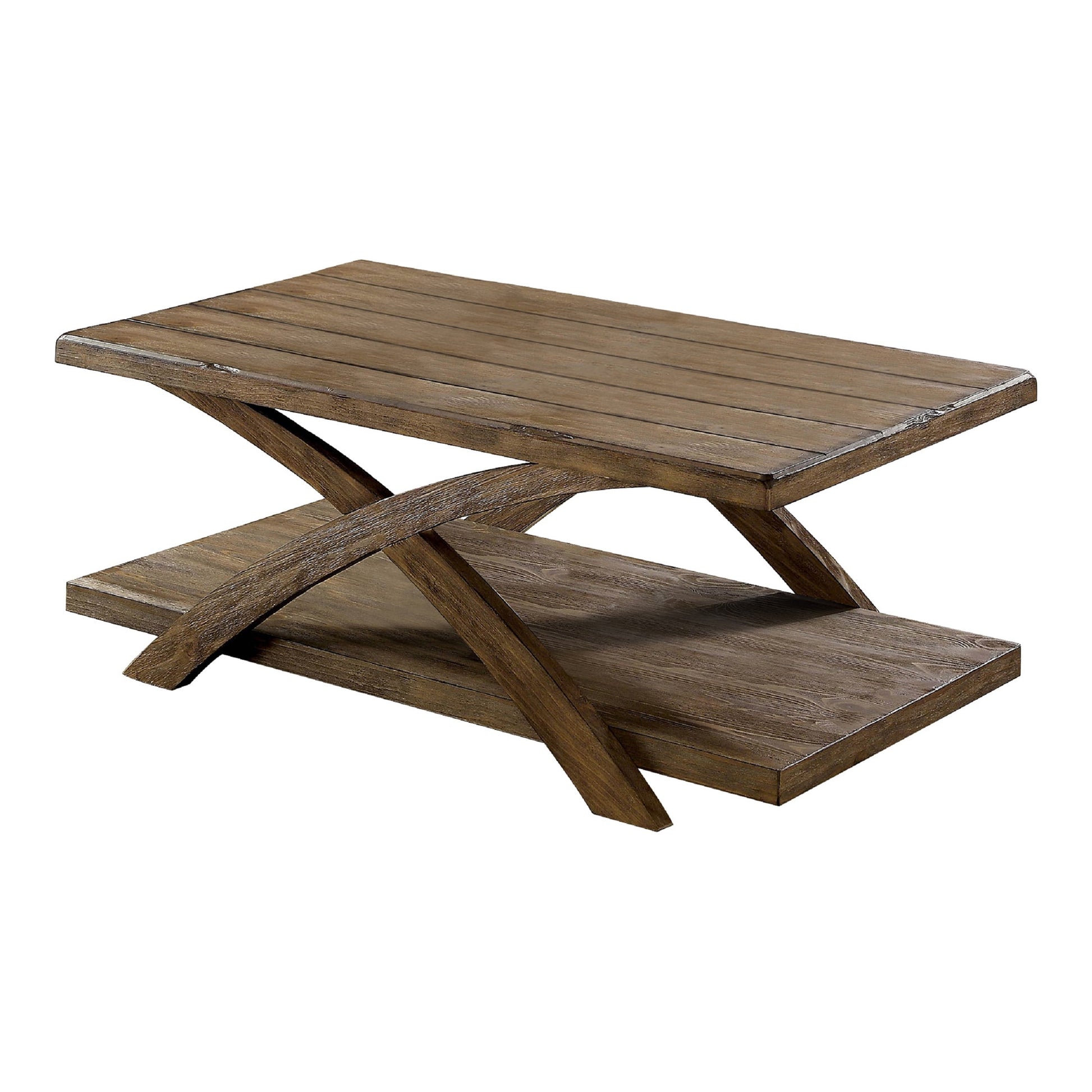 Transitional 3Pc Table Set Occasional Tables Living Room 1X Coffee Table And 2X End Tables Plank Style Top Antique Light Oak Light Oak Primary Living Space Antique,Contemporary,Modern,Rustic,Transitional Rubberwood Open Storage Rectangular Coffee & End