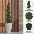 Bonsai Boxwood Spiral Topiary Artificial Tree Silk Plant For Indoor Outdoor Decorative Green Plastic