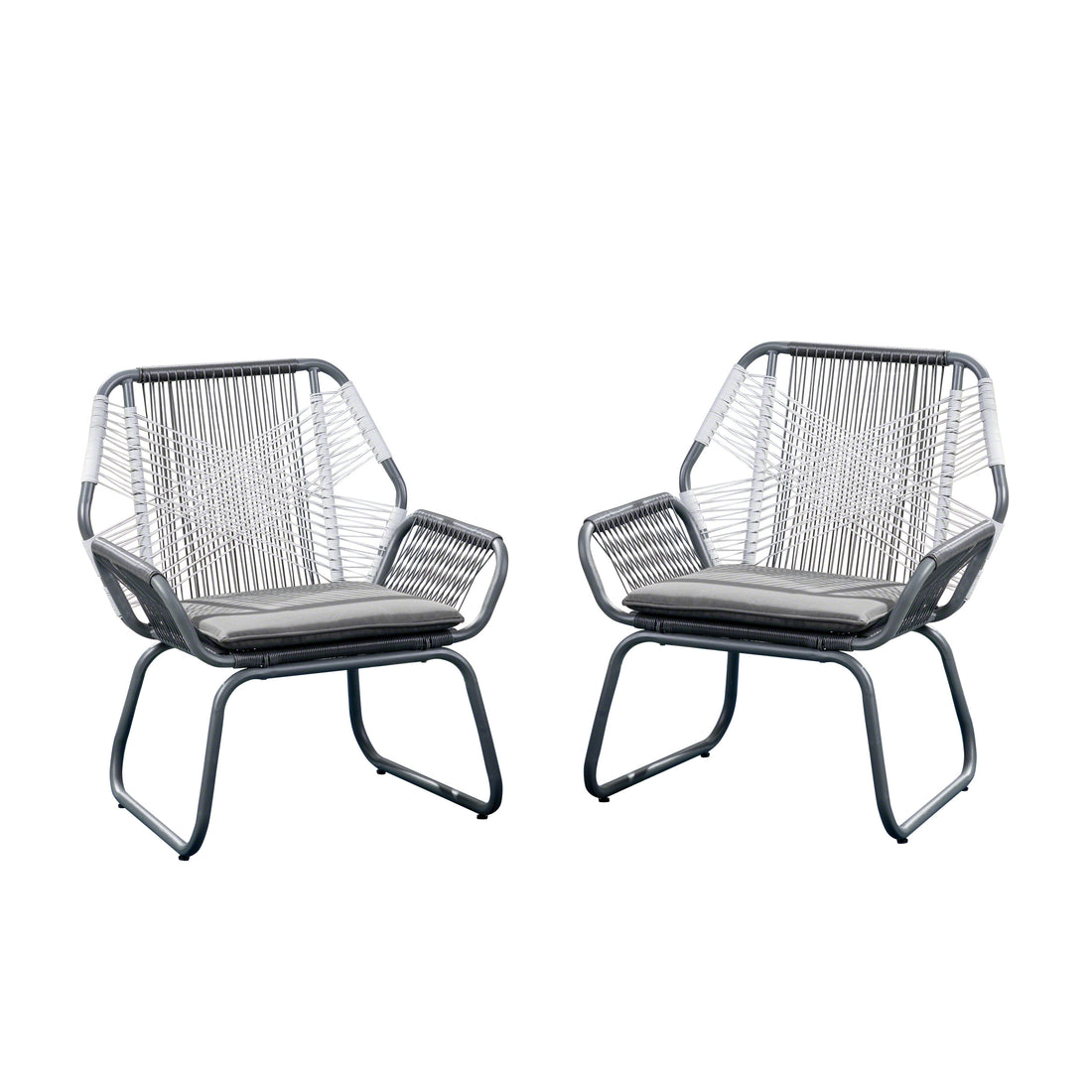 Milan Club Chair Gray Pe Rattan Iron Waterproof Fabric