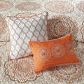 6 Piece Reversible Quilt Set With Throw Pillows Orange King Cal King Orange Cotton