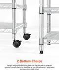 Heavy Duty 3 Shelf Shelving With Wheels, Adjustable Storage Units, Steel Organizer Wire Rack, Chrome Chrome Steel