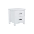 Vintage Two Drawer Wooden Nightstand, Simple And Generous, Large Storage Space,White White Particle Board Mdf