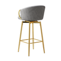 30 Inch Dining Chairs Set Of 2 Modern Style 360 Swivel Bar Chairs With Simple Design, Comfortable High Stools, And Flexible Dining Chairs Suitable For Bars, Restaurants,Velvet Bar Chair Beige Grey