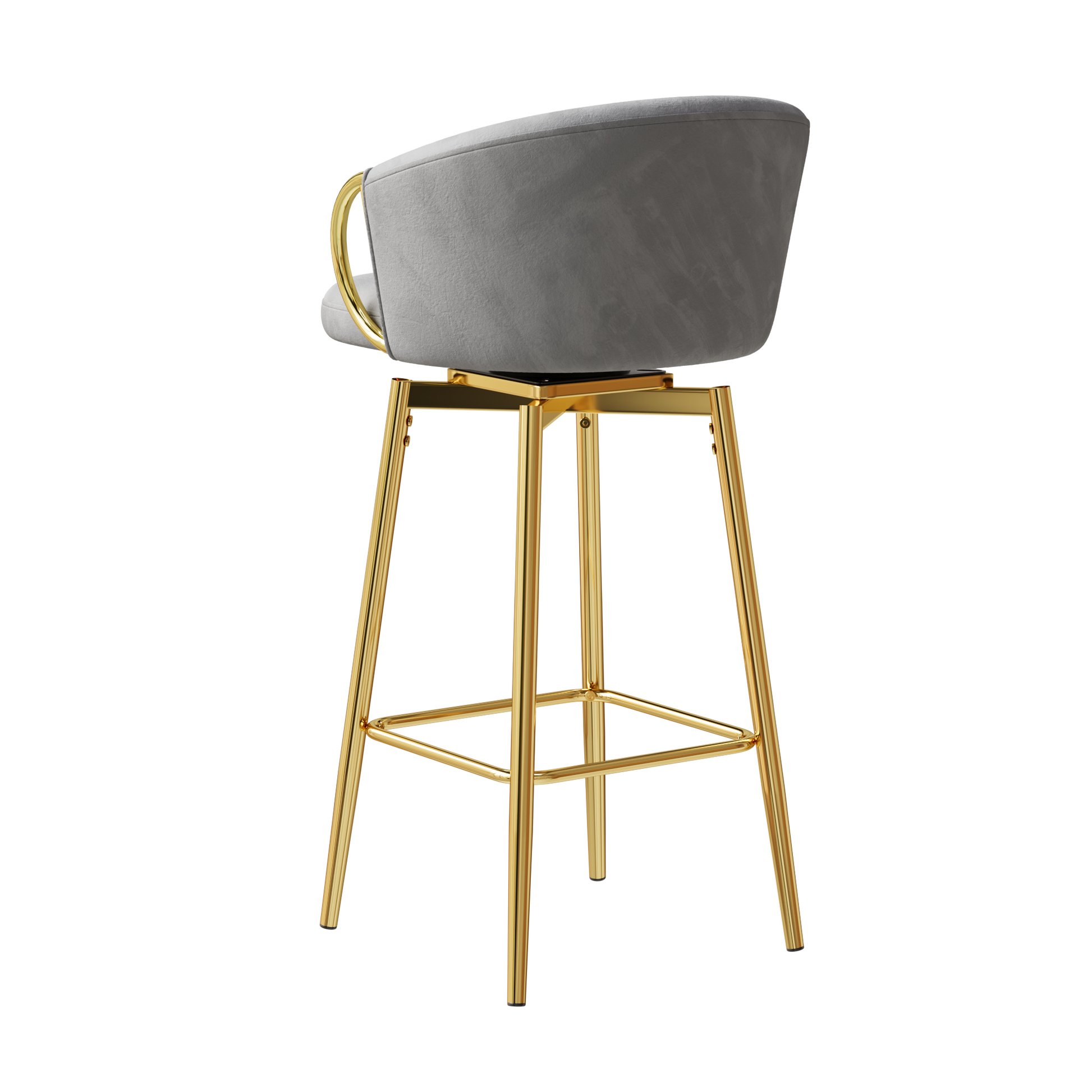 30 Inch Dining Chairs Set Of 2 Modern Style 360 Swivel Bar Chairs With Simple Design, Comfortable High Stools, And Flexible Dining Chairs Suitable For Bars, Restaurants,Velvet Bar Chair Beige Grey