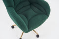 005 Teddy Fabric 360 Swivel Home Office Chair With Gold Metal Base And Universal Wheels,Green Solid Green Office Sponge Wipe Clean Modern Office Chairs Tufted Back Foam Swivel Teddy