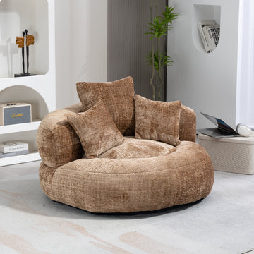 Coolmore Lazy Sofa Durable Comfort Lounger High Back Bean Bag Chair Couch With Three Pillows For Adults And Kids, Indoor & Outdoor, Single Gaming Sofa Chair For Bedroom,Office Coffee Chenille Coffee Foam Chenille 1 Seat