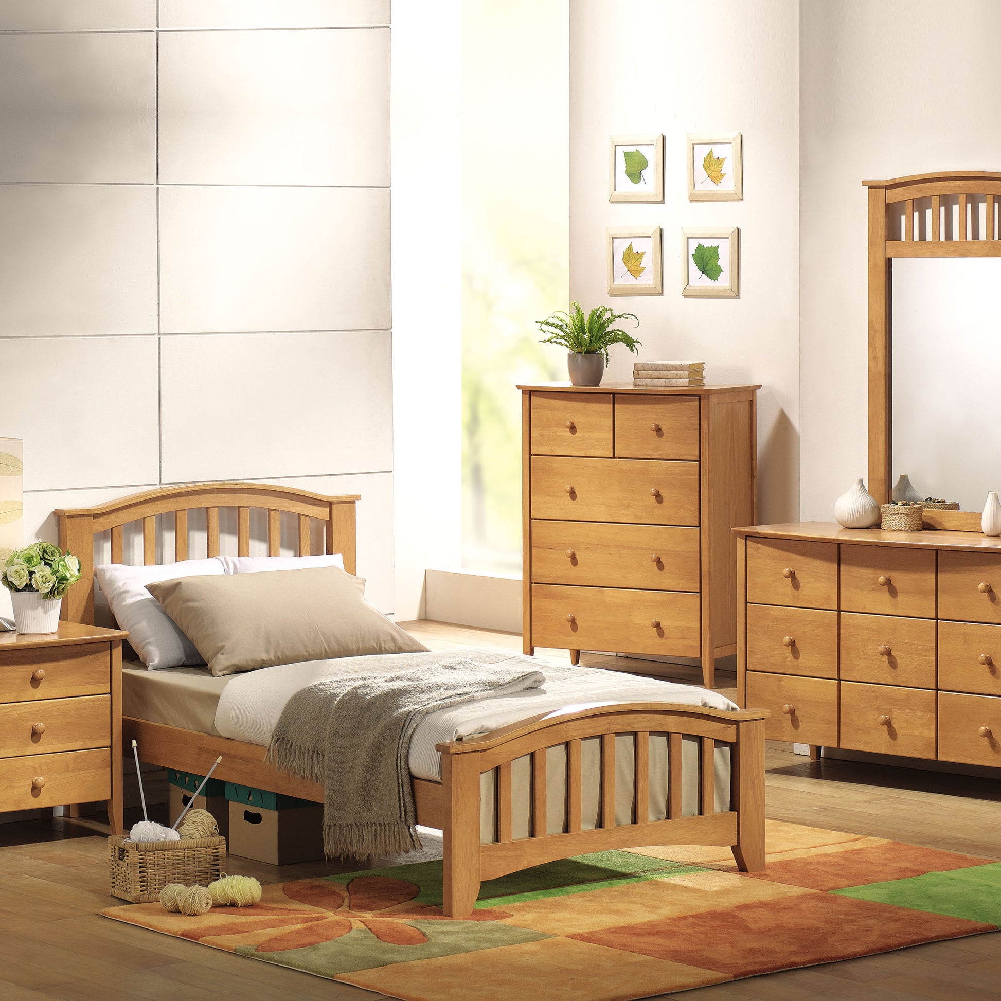 Maple Twin Bed Box Spring Not Required Twin Maple Wood