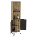 Audra Corner Bar Cabinet Six Built In Wine Rack, Two Shelves, Four Shelves With Door Multi Primary Living Space Modern Shelves Included Particle Board