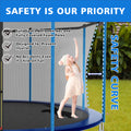 10Ft Outdoor Toddler Trampoline With Enclosure Safety Net Jumping Fun Trampoline, Heavy Duty Jump Pads, Spring Loaded For Children And Adults, Gifts For Boys Girls Blue Garden & Outdoor Iron